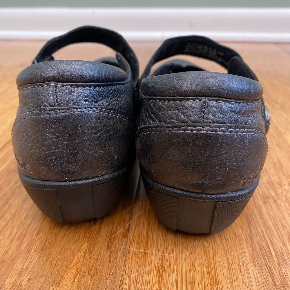 Taos Leather Mary Jane Shoes Comfort Flats Womens 8.5 EU 39 Black Hook & Loop - Picture 4 of 12